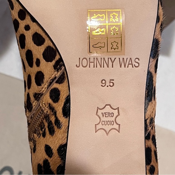 Johnny Was Leopard Ankle Booties Size 9.5 - Picture 10 of 12